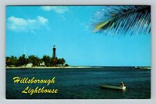 Pompano Beach FL-Florida, Fishing Hillsborough Inlet Lighthouse Vintage Postcard picture