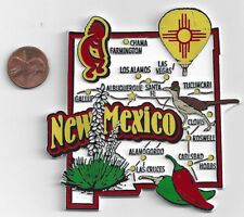 CLASSIC JUMBO NEW MEXICO STATE  MAP  MAGNET   7 COLOR  ALBUQUERQUE    SANTA FE picture