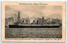 c1910 Norddeutscher Lloyd Bremen Crown Princess Cecilie Passenger Program Card picture