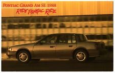 Vintage 1988 PONTIAC GRAND AM SE UNP Original ‘88 GM CO Dealer Ad Postcard picture