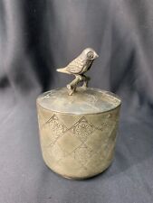 Anthropologie Pewter Jar With Bird Finial Perched On Lid $24 OBO (CH) picture