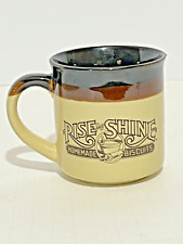 Vintage 1986 Hardees Rise & Shine Homemade Biscuits Coffee Cup Mug Retro Brown picture