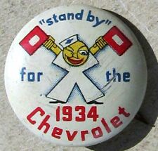 ORIGINAL 1934 CHEVROLET ADVERTISING BUTTON or PIN NICE L@@K #E608 picture