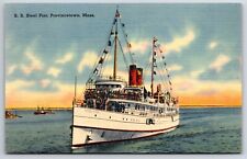 SS Steel Pier Provincetown Massachusetts MA Tichnor Linen Postcard picture