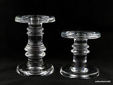 Krosno Poland Heavy Crystal Off Set Taper Candle Holders with Label (pair) picture