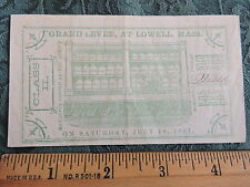 RARE 1857 Lowell Massachusetts MA Grand Levee Ball Ticket picture
