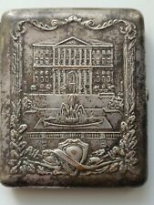 Cigarette Case Antique Moscow Silver Plated Brass Lock-natural Stone.Patina.RARE picture