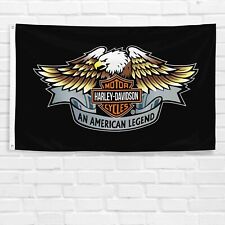 For Harley Davidson Motorcycle Enthusiast 3x5 ft Flag Vintage Garage Banner picture