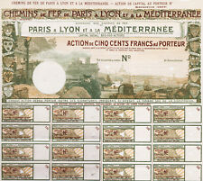PARIS RAILWAYS A LYON ET MEDITERRANEE - ACTION 500 FRANCS 1907 - FRANCE picture