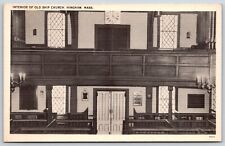 Postcard Interior Of Old Ship Church, Hingham, Massachusetts Unposted picture