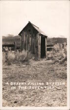 Outhouse RPPC A Desert Filling Station in the Seventies EKC Real Photo Post Card picture