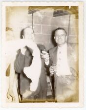 vintage 1960s ABSTRACT polaroid photo MEN + WOMAN drinking SMOKING strange picture