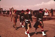 1958 Guards Walking Edinburgh Castle Scotland June Vintage 35mm Slide picture