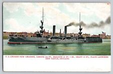US New Orleans Navy Cruiser Military Ship Pre WWI Vintage UDB Postcard c 1900s picture