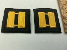 Pair Police,Law Enforcement, Captain Bars Collar Patches Black Golden Yellow picture