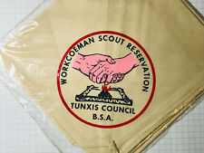 Workcoeman Scout Reservation Beige Tunxis Council CT Neckerchief Bdr (LB151) picture