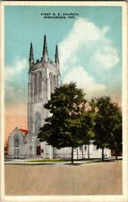 1918. FIRST M.E. CHURCH. MISHAWAKA, IND. POSTCARD. PL8 picture