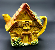 Vtg Cottage core decorative  porcelain cottage country home shape serving teapot picture