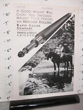 radio trade mag ad 1936 RAPID ROLLER CO Chicago Mercury print roller horse picture