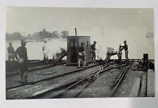 Vintage Postcard Soldiers Sounding The East River With Canon RPPC Unused PC￼ picture