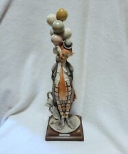 Giuseppe Armani Italy Porcelain The Pensive Clown Statue Ballons 14.5in picture