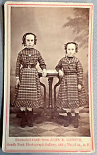 Vintage c1865 CDV Photo Depicting 2 Girls w/ Hair Ringlets Godeus South Park, SF picture