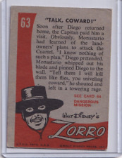 1958 Topps Zorro # 63 Talk Coward Excellent picture