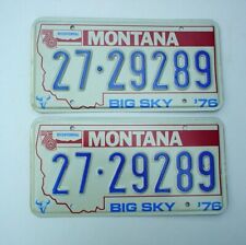 Old 1976 Pair Montana License Plates 27-2928 Richland County Sidney Bicentennial picture