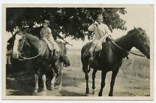 Real Photo Postcard - 2 Little Girls - On Horseback - Tarjeta Postal  picture