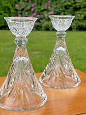 VTG Clear Lead Crystal Candlestick Holders 8