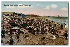 1910 Bathing Beach Crowd Looking Toward Venice California CA Vintage Postcard picture
