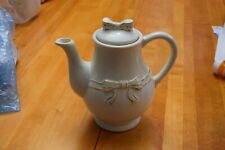 Everyday Gibson Celebrate 66 oz Teapot Ivory with Gold Tone Design & Bow picture