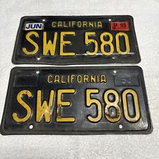 1963 1995 California License Plate Pair SWE 580 picture