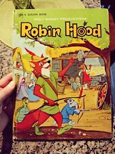 Vintage 1973 Golden Book Walt Disney Productions Robin Hood Large Size picture