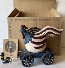 Boyds Bear UNCLE SAMMY Leghorn Rooster Rolling Along w/Worm Patriotic July 4th picture