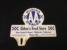 Vintage Purina Eldon's Feed Store Dealer Fallbrook CA License Plate Topper Sign picture