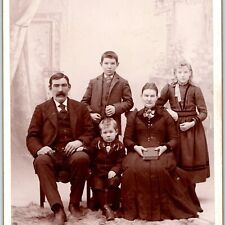 c1880s Dows, IA Lovely Upper Class Family Cabinet Card Photo Handsome B11 picture