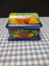 Vintage Mexican Talavera Pottery Hecho En Mexico W/Lid Chip On Lid picture