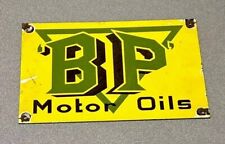 VINTAGE 12” BP BRITISH PETROLEUM MOTOR PORCELAIN SIGN CAR GAS OIL TRUCK picture