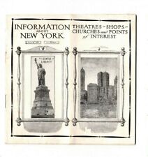 1917 NEW YORK CITY TRAVEL BROCHURE-INCLUDES MAP, ADVERTISEMENTS,THEATER picture