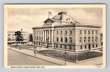 Peru IN-Indiana, Miami County Court House, Antique Vintage c1937 Postcard picture