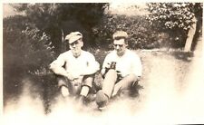 Vintage Postcard 1900's Two Gentlemen Like Brother Sitting Down on Grass Outside picture