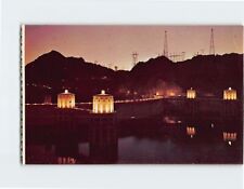Postcard Hoover Dam at Night Nevada-Arizona USA picture