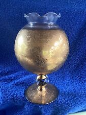 Vintage Ransgil 1950’s  Crystal Vase With Good Overlay Encrusted Floral Design picture
