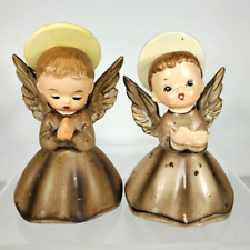 PAIR Vintage NAPCO Angel Christmas Figurines Japan C3258 1958 Napcoware Boys picture