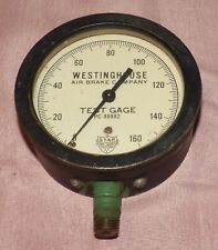 Vtg Westinghouse Air Brake Company Painted Brass Railroad Test Gage PC-88882 picture