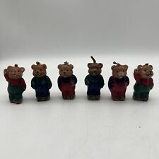 Lot Of 6 Cute Vintage Teddy Bear Wax Candle Figures 2