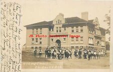 NE, Fairbury, Nebraska, RPPC, High School Building, Children, 1906 PM picture