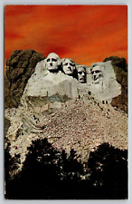 Postcard SD Black Hills Mt Rushmore Memorial Chrome UNP A20 picture