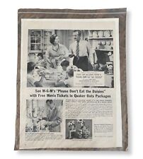 1960 Vintage Quaker Oats Print Ad 13”x10” MGM Don’t Eat the Daisies Promo - VGUC picture